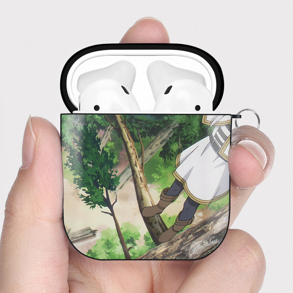 （画像用） 葬送のフリーレン Frieren AirPods 第2世代保護ケース ハードシェル ブラック 耐衝撃・防指紋・カラビナ付き
