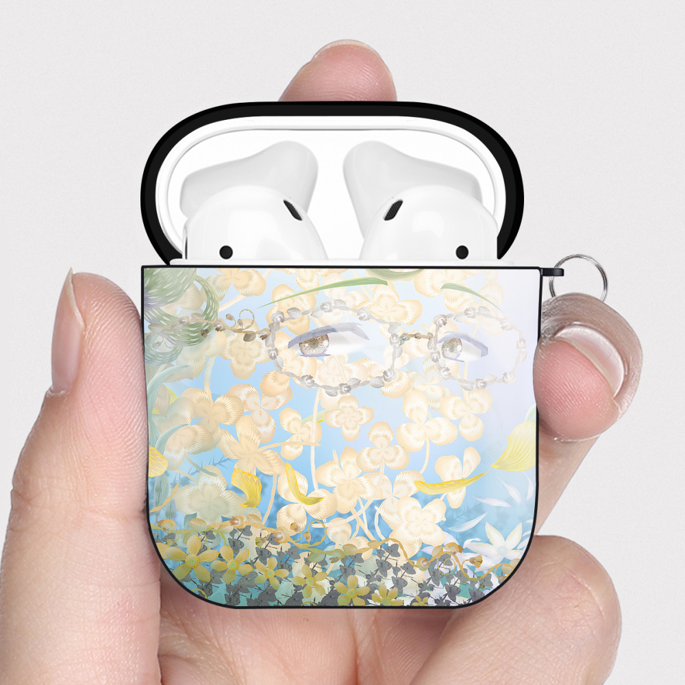 （画像用） 葬送のフリーレン Frieren AirPods 第2世代保護ケース ハードシェル ブラック 耐衝撃・防指紋・カラビナ付き