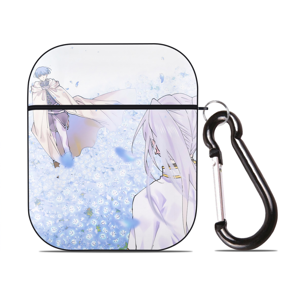 （画像用） 葬送のフリーレン Frieren AirPods 第2世代保護ケース ハードシェル ブラック 耐衝撃・防指紋・カラビナ付き