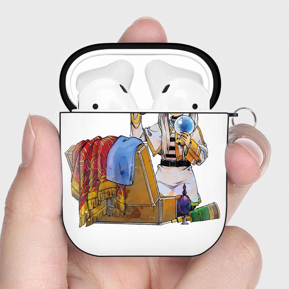 （画像用） 葬送のフリーレン Frieren AirPods 第2世代保護ケース ハードシェル ブラック 耐衝撃・防指紋・カラビナ付き
