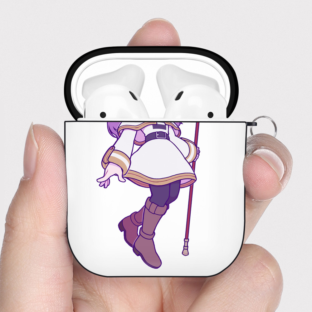 （画像用） 葬送のフリーレン Frieren AirPods 第2世代保護ケース ハードシェル ブラック 耐衝撃・防指紋・カラビナ付き