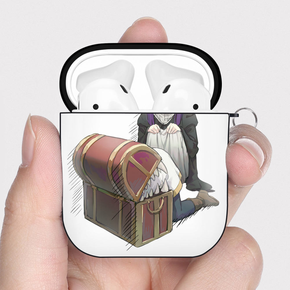 （画像用） 葬送のフリーレン Frieren AirPods 第2世代保護ケース ハードシェル ブラック 耐衝撃・防指紋・カラビナ付き