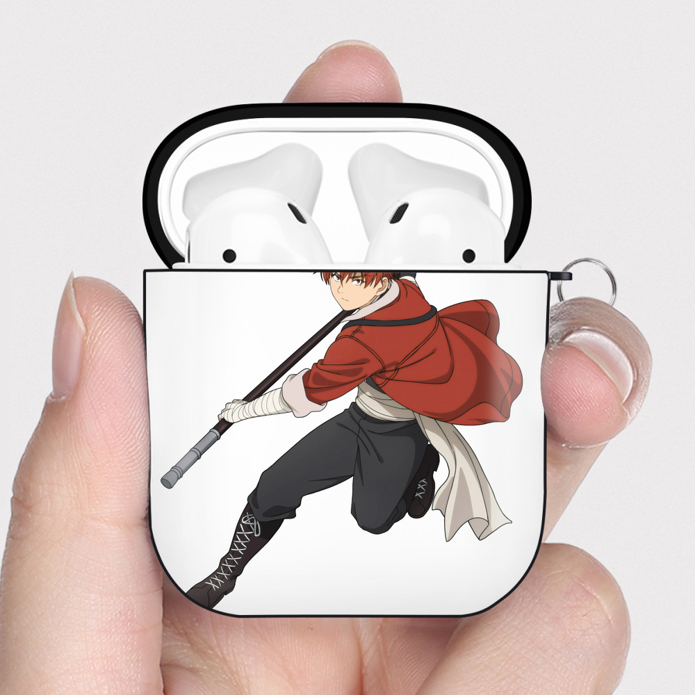 （画像用） 葬送のフリーレン Frieren AirPods 第2世代保護ケース ハードシェル ブラック 耐衝撃・防指紋・カラビナ付き