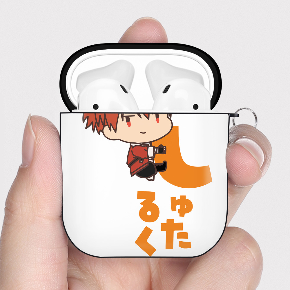 （画像用） 葬送のフリーレン Frieren AirPods 第2世代保護ケース ハードシェル ブラック 耐衝撃・防指紋・カラビナ付き