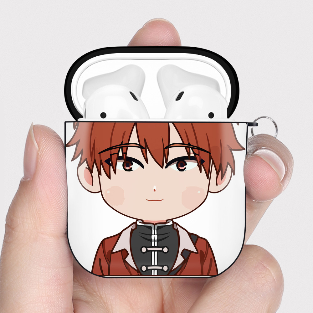 （画像用） 葬送のフリーレン Frieren AirPods 第2世代保護ケース ハードシェル ブラック 耐衝撃・防指紋・カラビナ付き
