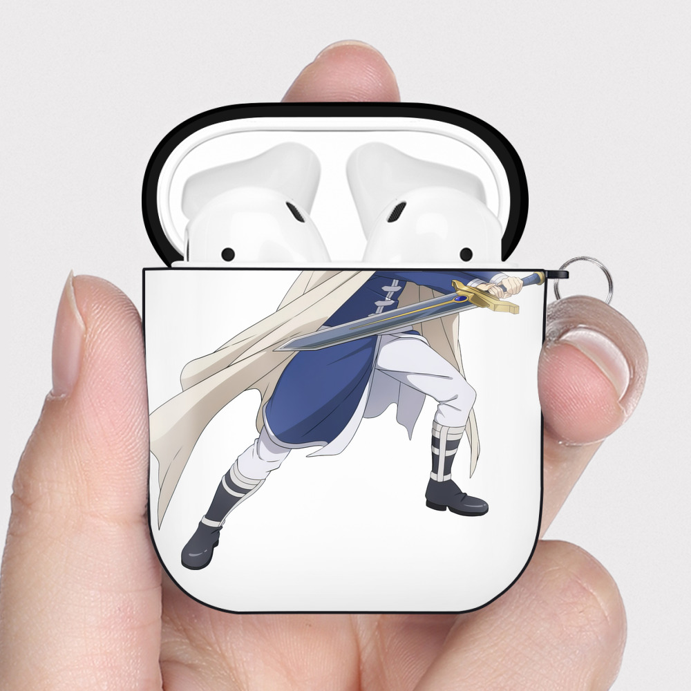 （画像用） 葬送のフリーレン Frieren AirPods 第2世代保護ケース ハードシェル ブラック 耐衝撃・防指紋・カラビナ付き