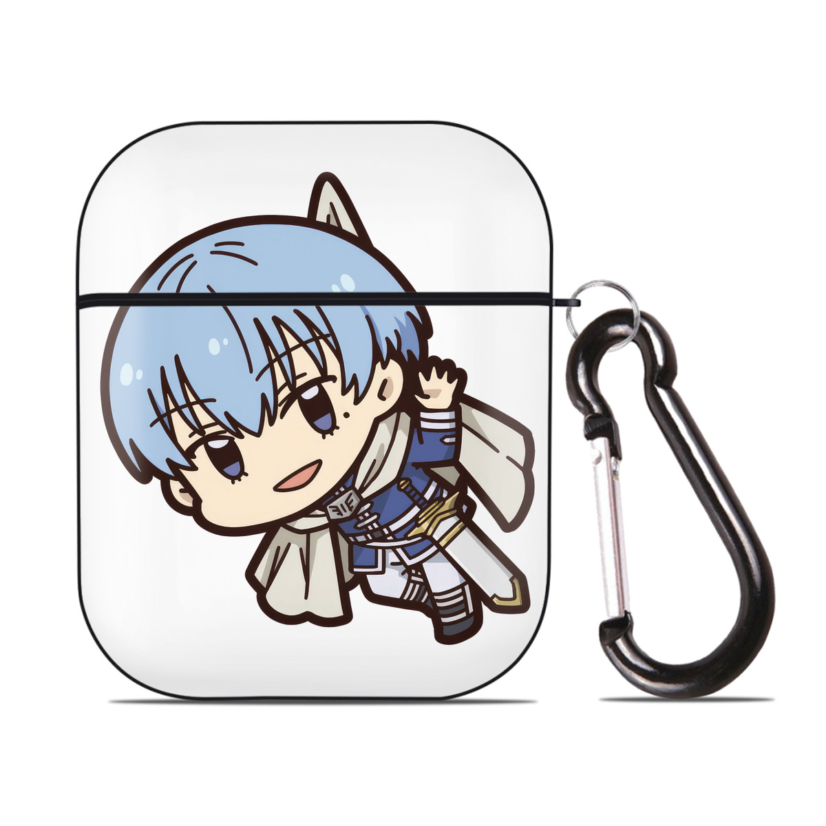 （画像用） 葬送のフリーレン Frieren AirPods 第2世代保護ケース ハードシェル ブラック 耐衝撃・防指紋・カラビナ付き