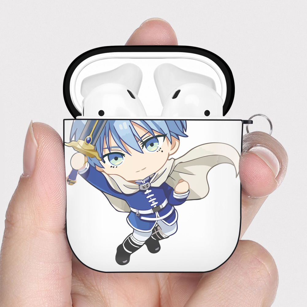 （画像用） 葬送のフリーレン Frieren AirPods 第2世代保護ケース ハードシェル ブラック 耐衝撃・防指紋・カラビナ付き