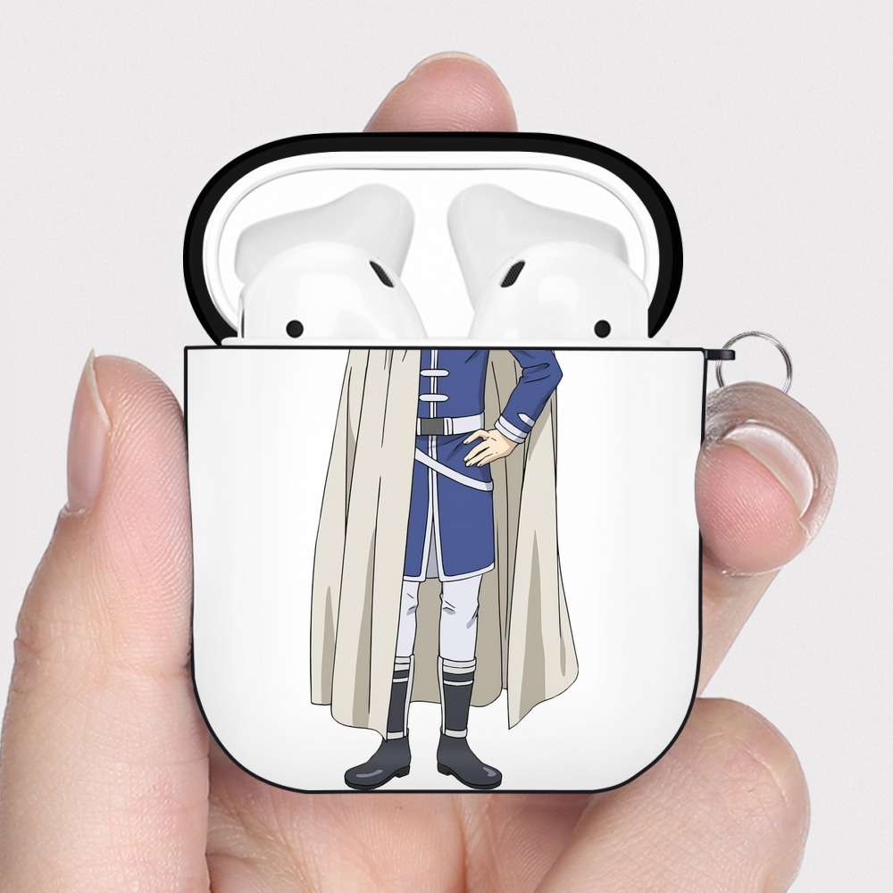 （画像用） 葬送のフリーレン Frieren AirPods 第2世代保護ケース ハードシェル ブラック 耐衝撃・防指紋・カラビナ付き