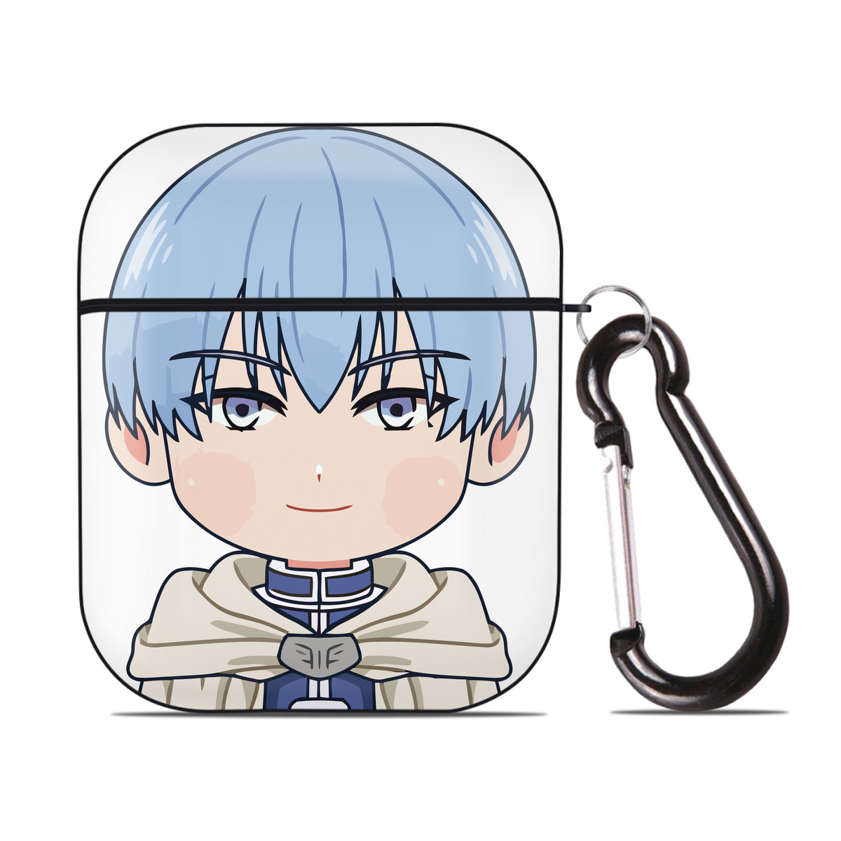 （画像用） 葬送のフリーレン Frieren AirPods 第2世代保護ケース ハードシェル ブラック 耐衝撃・防指紋・カラビナ付き