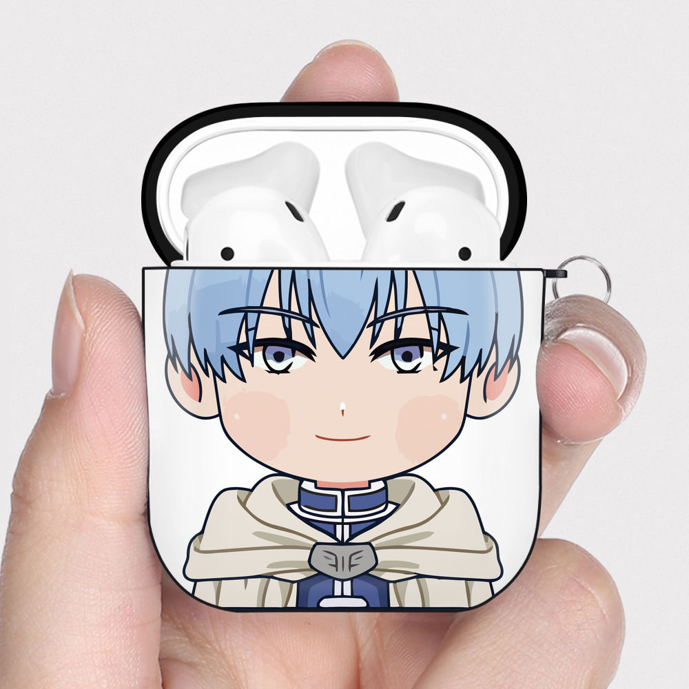 （画像用） 葬送のフリーレン Frieren AirPods 第2世代保護ケース ハードシェル ブラック 耐衝撃・防指紋・カラビナ付き