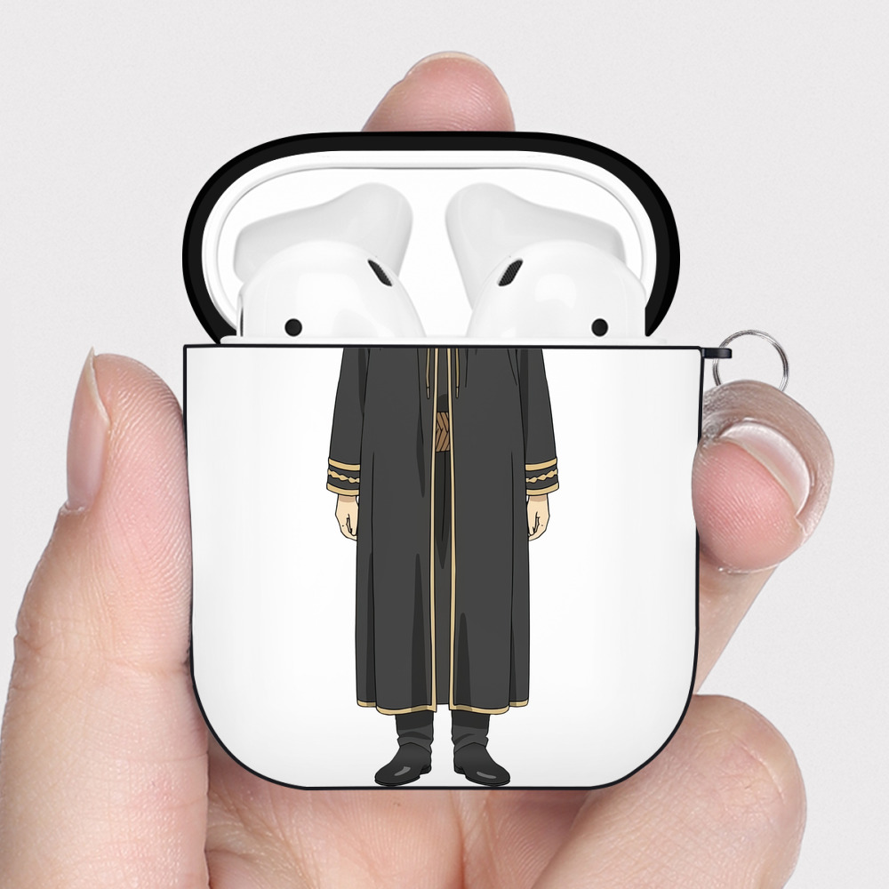 （画像用） 葬送のフリーレン Frieren AirPods 第2世代保護ケース ハードシェル ブラック 耐衝撃・防指紋・カラビナ付き