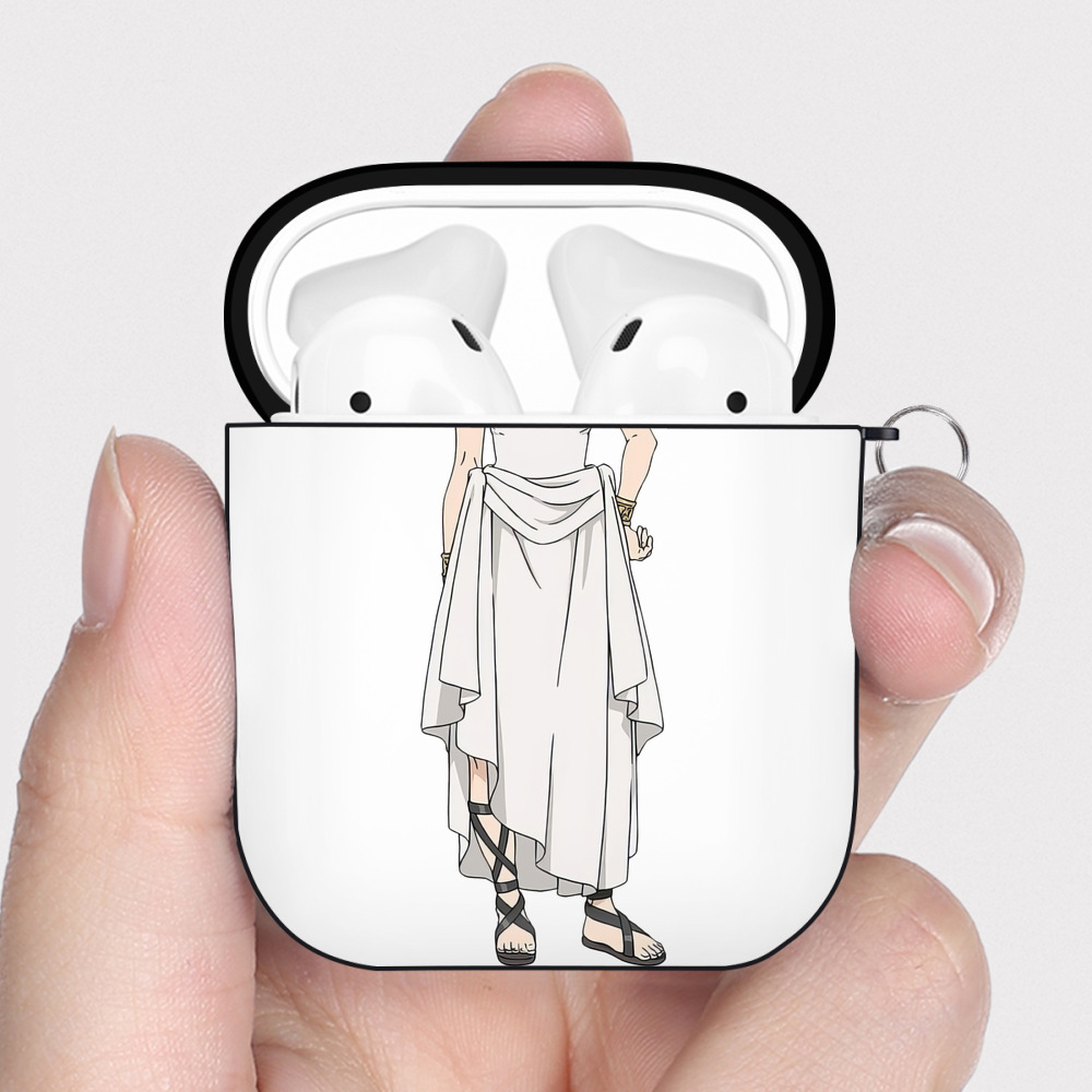 （画像用） 葬送のフリーレン Frieren AirPods 第2世代保護ケース ハードシェル ブラック 耐衝撃・防指紋・カラビナ付き