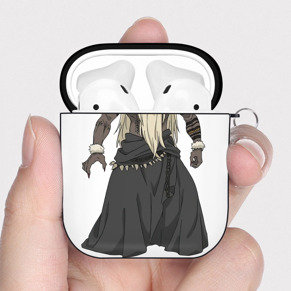 （画像用） 葬送のフリーレン Frieren AirPods 第2世代保護ケース ハードシェル ブラック 耐衝撃・防指紋・カラビナ付き
