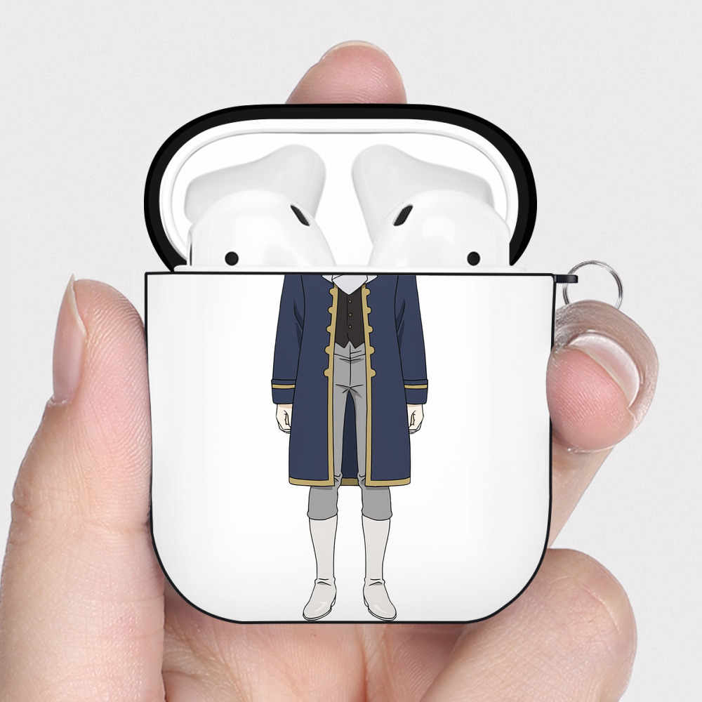 （画像用） 葬送のフリーレン Frieren AirPods 第2世代保護ケース ハードシェル ブラック 耐衝撃・防指紋・カラビナ付き