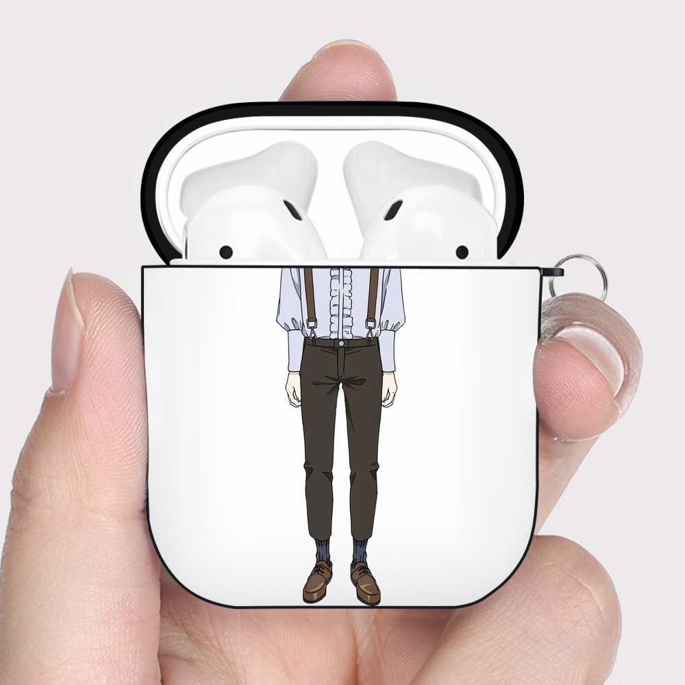（画像用） 葬送のフリーレン Frieren AirPods 第2世代保護ケース ハードシェル ブラック 耐衝撃・防指紋・カラビナ付き