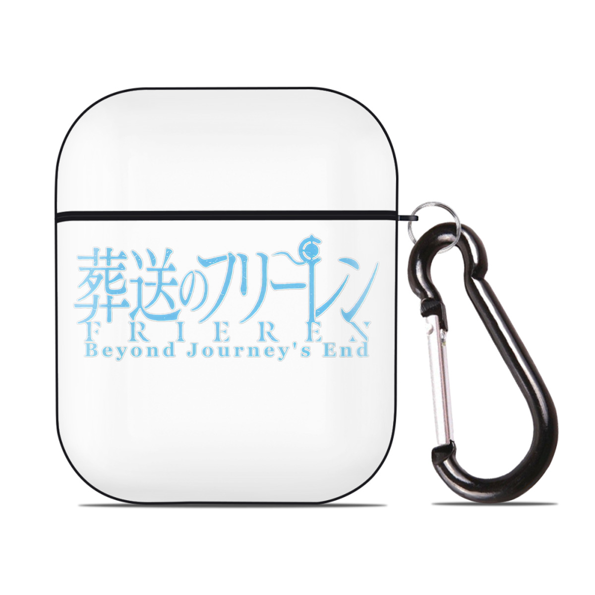 （画像用） 葬送のフリーレン Frieren AirPods 第2世代保護ケース ハードシェル ブラック 耐衝撃・防指紋・カラビナ付き