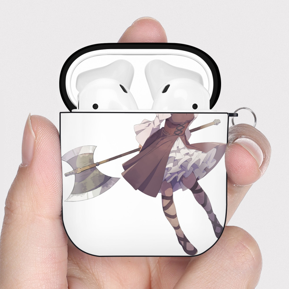 （画像用） 葬送のフリーレン Frieren AirPods 第2世代保護ケース ハードシェル ブラック 耐衝撃・防指紋・カラビナ付き