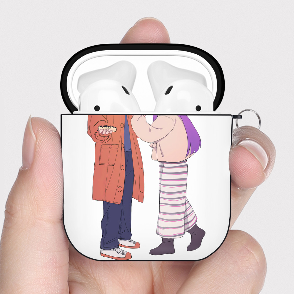 （画像用） 葬送のフリーレン Frieren AirPods 第2世代保護ケース ハードシェル ブラック 耐衝撃・防指紋・カラビナ付き