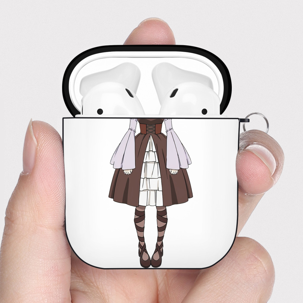 （画像用） 葬送のフリーレン Frieren AirPods 第2世代保護ケース ハードシェル ブラック 耐衝撃・防指紋・カラビナ付き