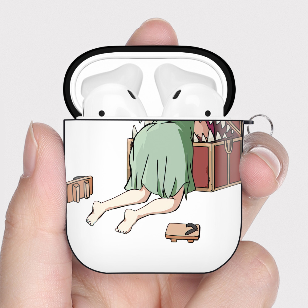 （画像用） 葬送のフリーレン Frieren AirPods 第2世代保護ケース ハードシェル ブラック 耐衝撃・防指紋・カラビナ付き