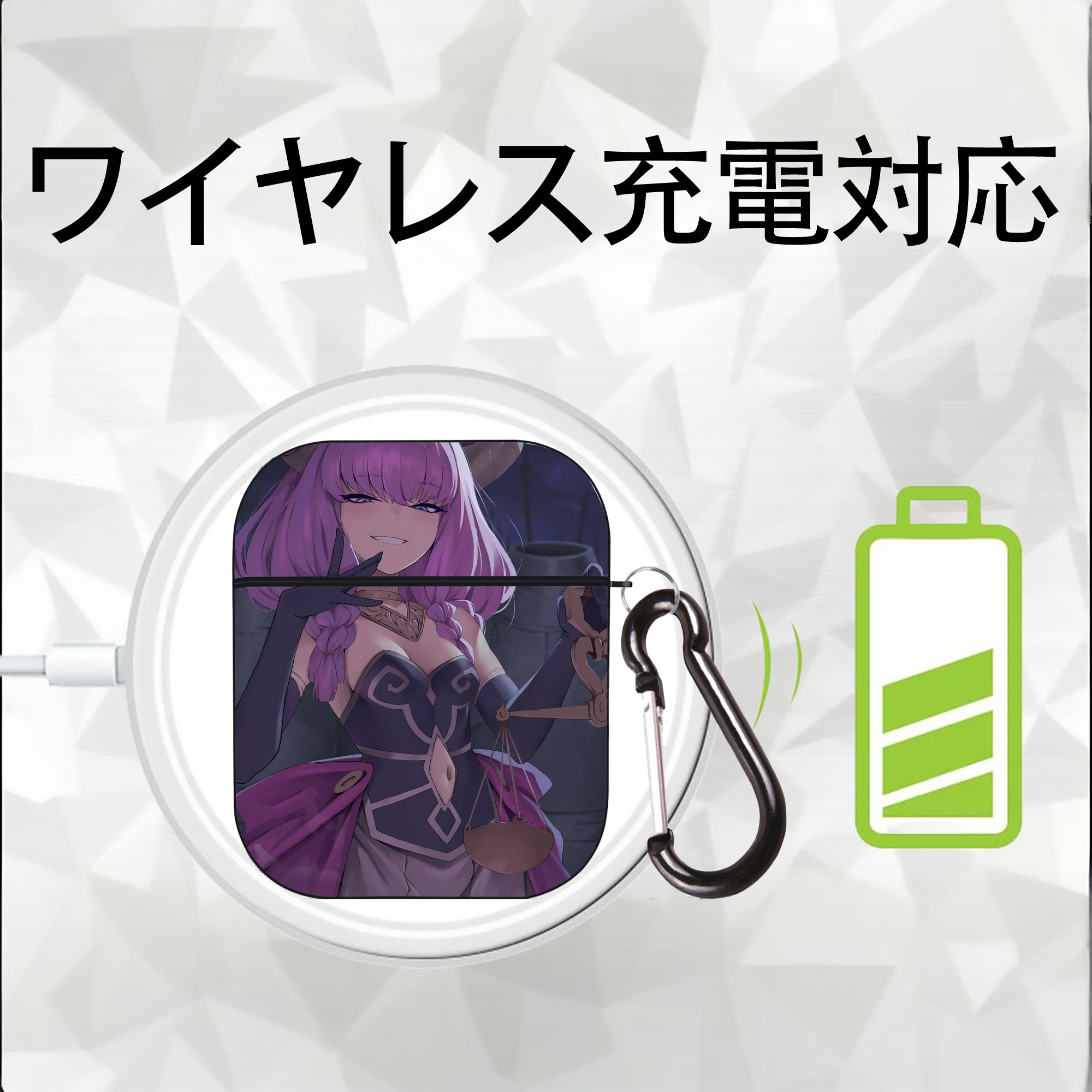 葬送のフリーレン Frieren AirPods 第2世代保護ケース ハードシェル ブラック 耐衝撃・防指紋・カラビナ付き
