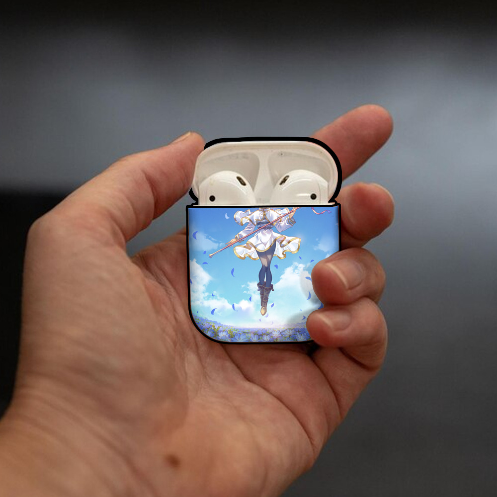 葬送のフリーレン Frieren AirPods 第2世代保護ケース ハードシェル ブラック 耐衝撃・防指紋・カラビナ付き