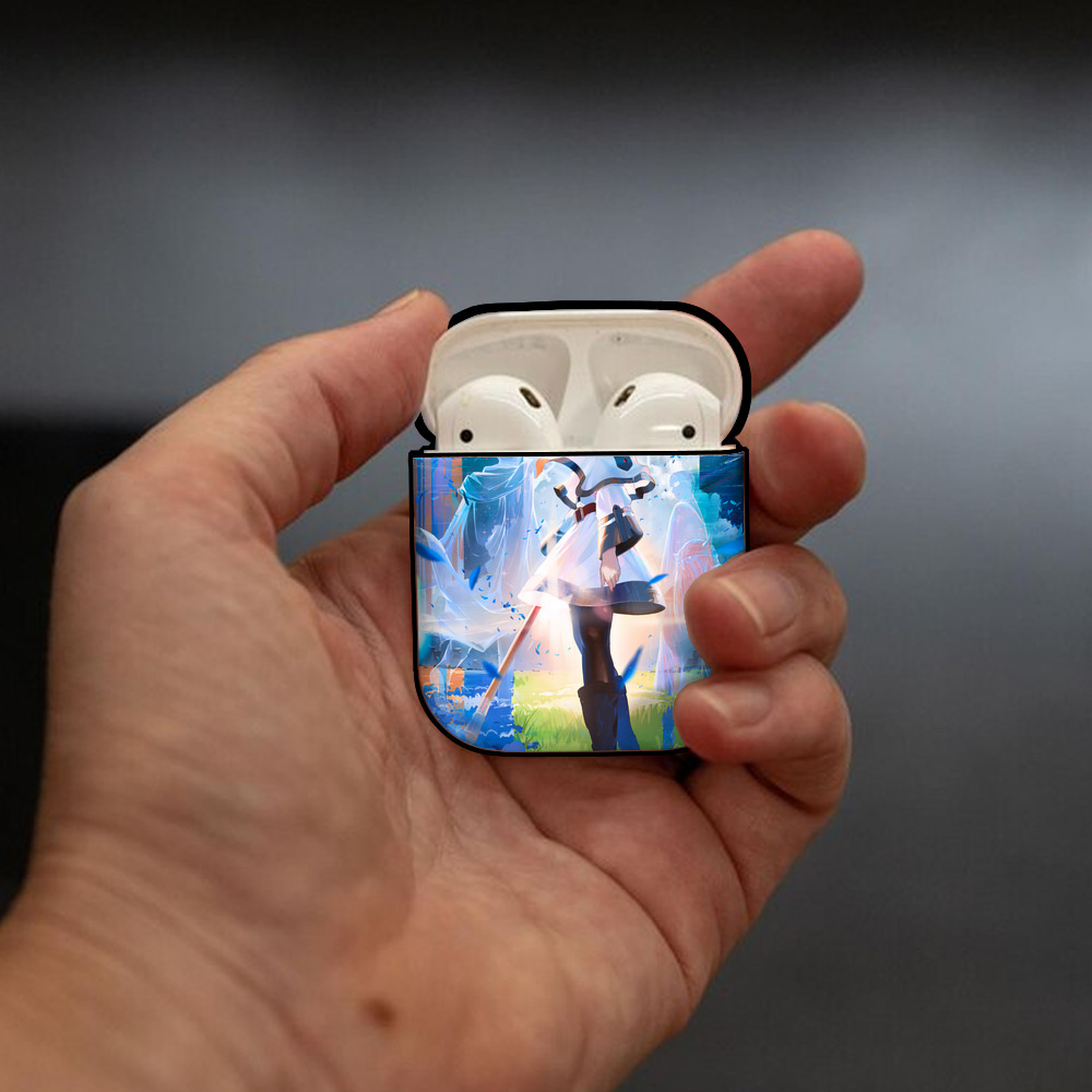 葬送のフリーレン Frieren AirPods 第2世代保護ケース ハードシェル ブラック 耐衝撃・防指紋・カラビナ付き