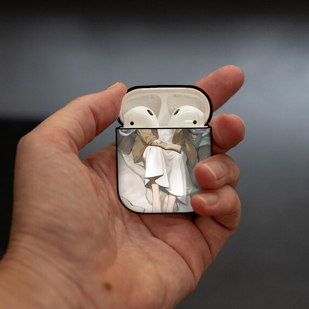葬送のフリーレン Frieren AirPods 第2世代保護ケース ハードシェル ブラック 耐衝撃・防指紋・カラビナ付き