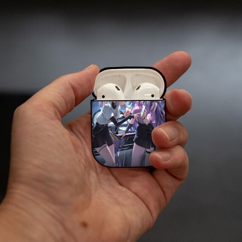 葬送のフリーレン Frieren AirPods 第2世代保護ケース ハードシェル ブラック 耐衝撃・防指紋・カラビナ付き