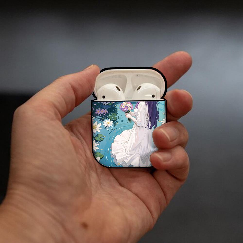 葬送のフリーレン Frieren AirPods 第2世代保護ケース ハードシェル ブラック 耐衝撃・防指紋・カラビナ付き