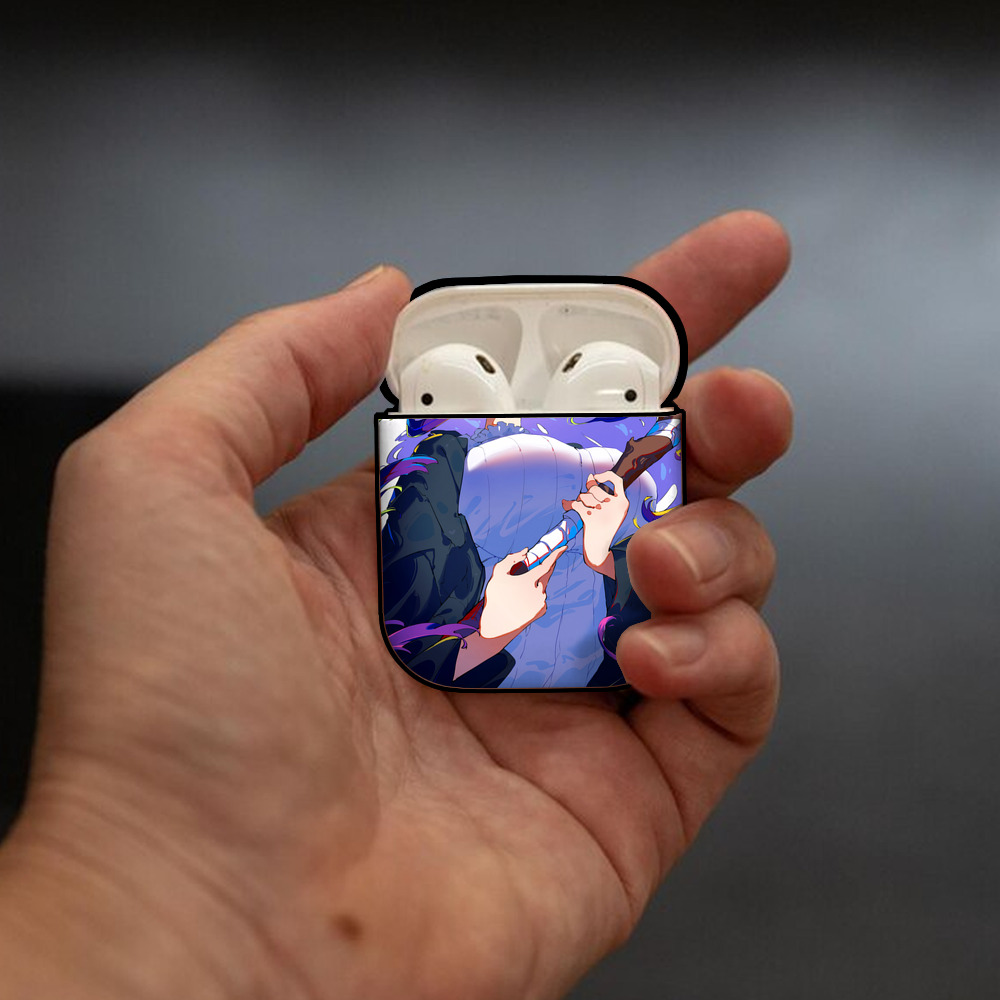 葬送のフリーレン Frieren AirPods 第2世代保護ケース ハードシェル ブラック 耐衝撃・防指紋・カラビナ付き