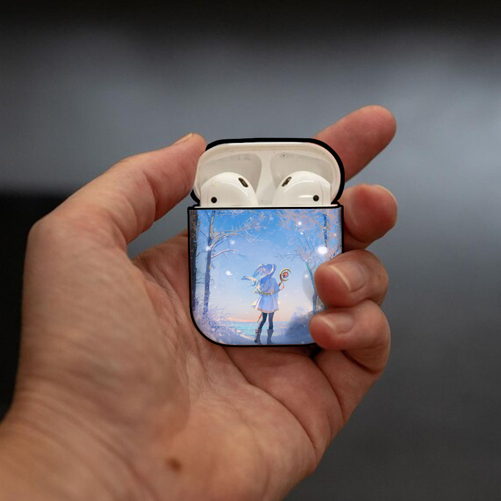 葬送のフリーレン Frieren AirPods 第2世代保護ケース ハードシェル ブラック 耐衝撃・防指紋・カラビナ付き