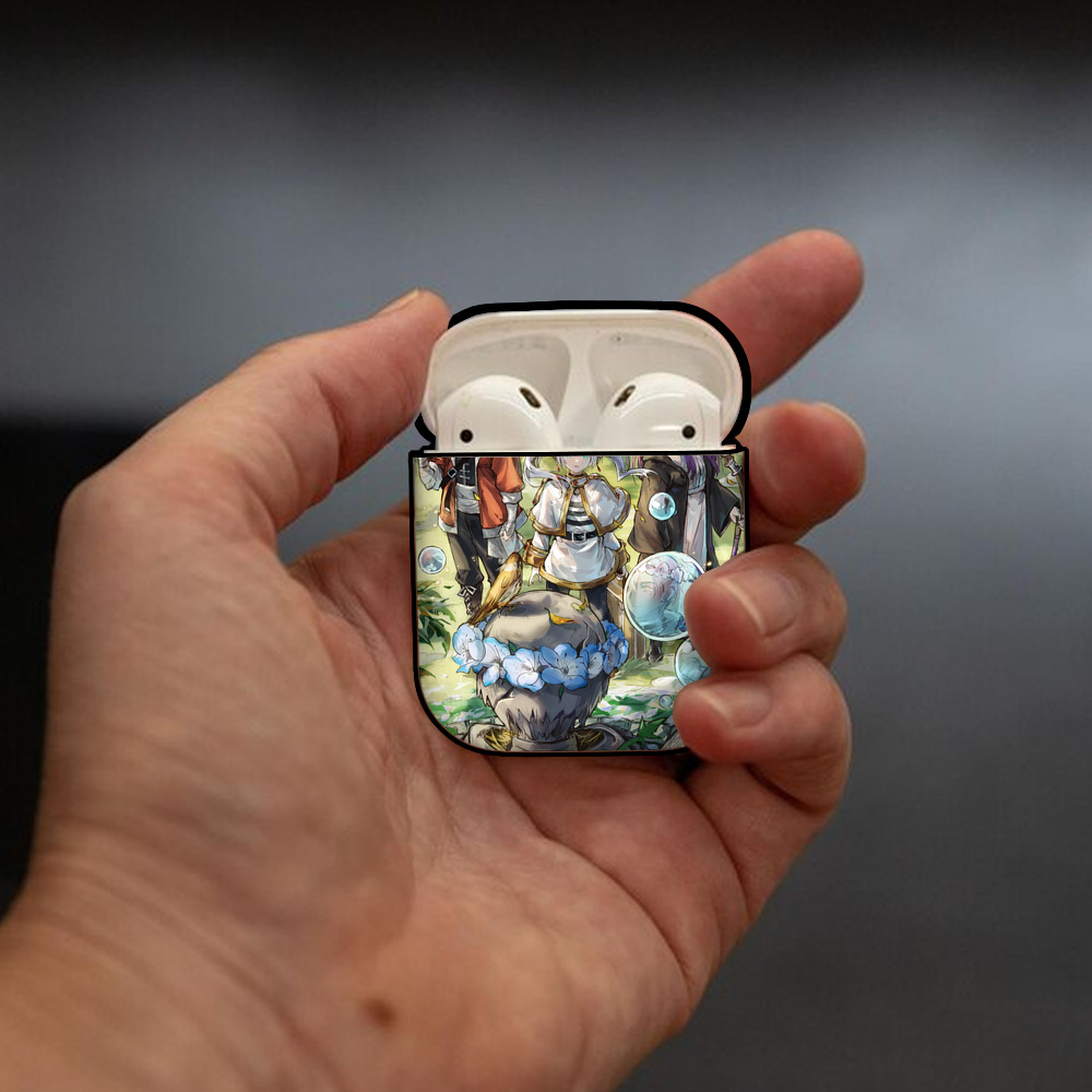 葬送のフリーレン Frieren AirPods 第2世代保護ケース ハードシェル ブラック 耐衝撃・防指紋・カラビナ付き