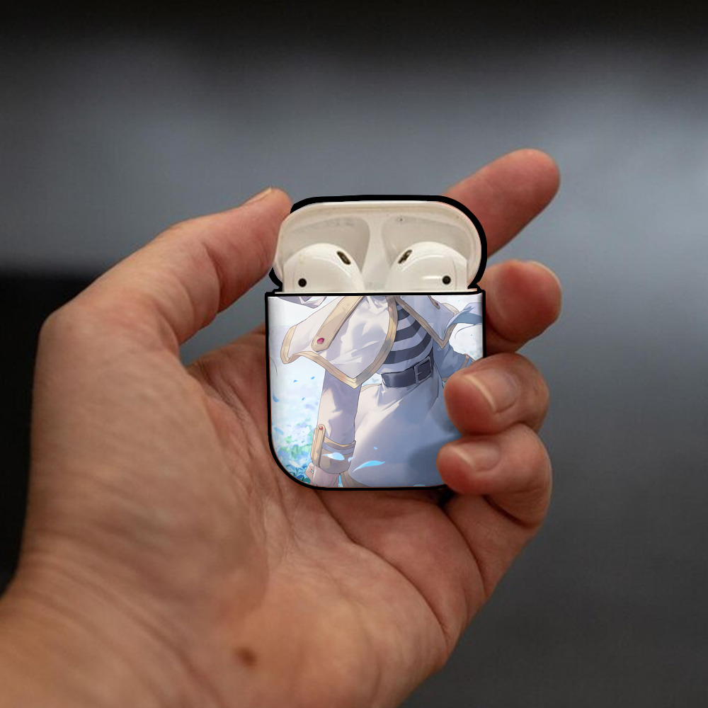 葬送のフリーレン Frieren AirPods 第2世代保護ケース ハードシェル ブラック 耐衝撃・防指紋・カラビナ付き