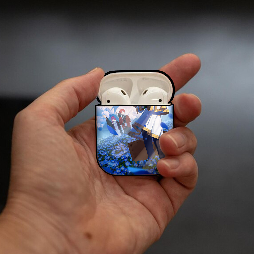 葬送のフリーレン Frieren AirPods 第2世代保護ケース ハードシェル ブラック 耐衝撃・防指紋・カラビナ付き