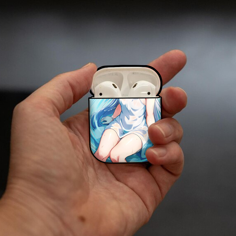 葬送のフリーレン Frieren AirPods 第2世代保護ケース ハードシェル ブラック 耐衝撃・防指紋・カラビナ付き