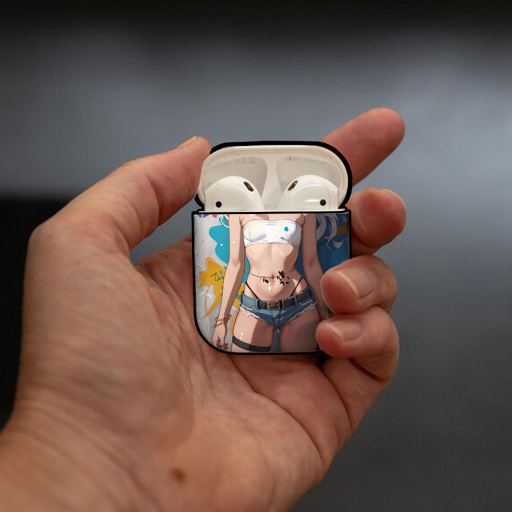 葬送のフリーレン Frieren AirPods 第2世代保護ケース ハードシェル ブラック 耐衝撃・防指紋・カラビナ付き