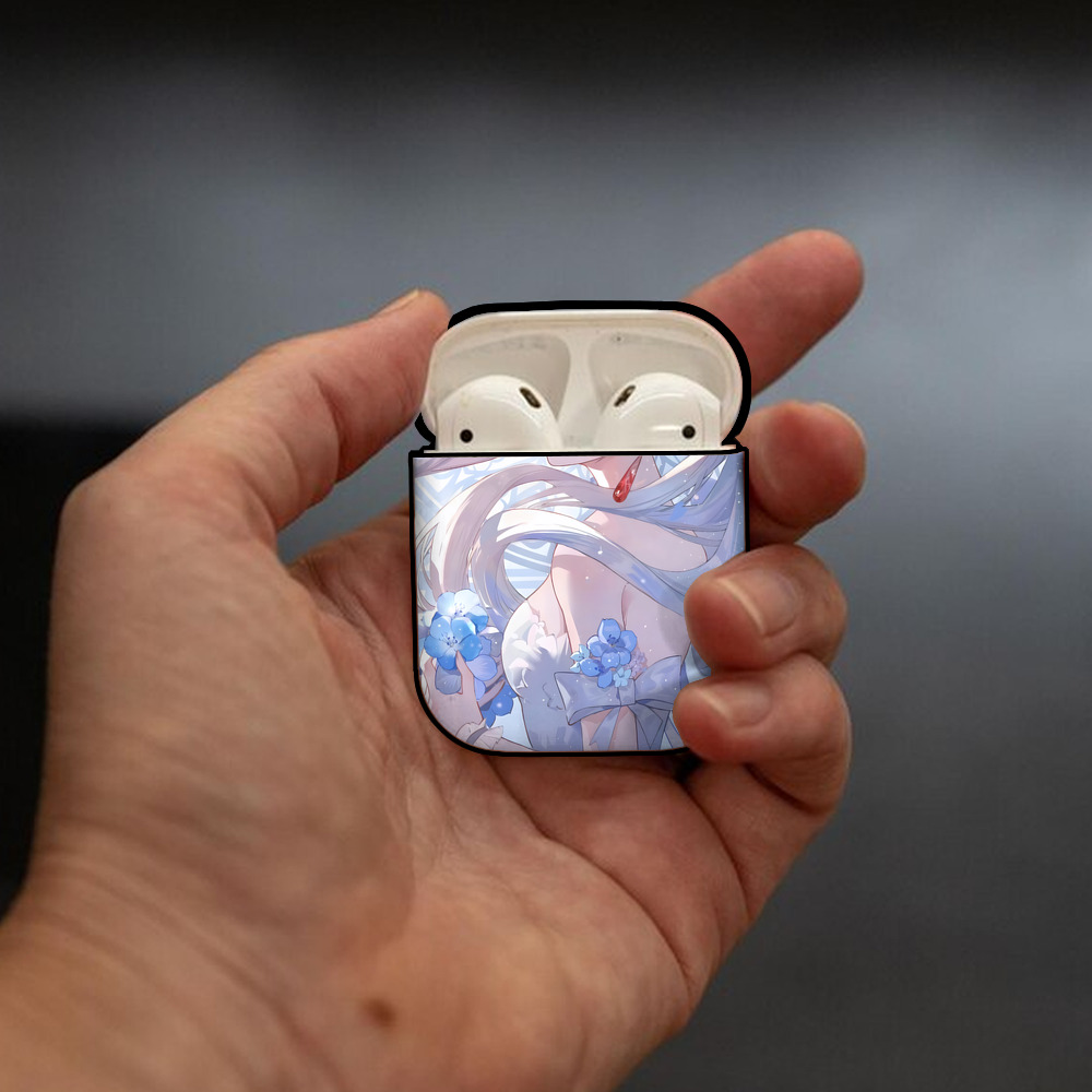 葬送のフリーレン Frieren AirPods 第2世代保護ケース ハードシェル ブラック 耐衝撃・防指紋・カラビナ付き