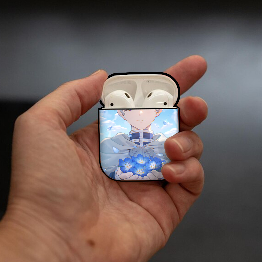 葬送のフリーレン Frieren AirPods 第2世代保護ケース ハードシェル ブラック 耐衝撃・防指紋・カラビナ付き