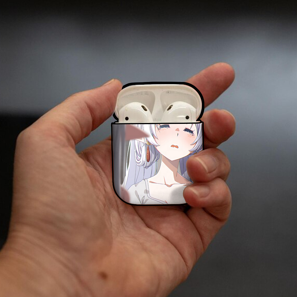 葬送のフリーレン Frieren AirPods 第2世代保護ケース ハードシェル ブラック 耐衝撃・防指紋・カラビナ付き