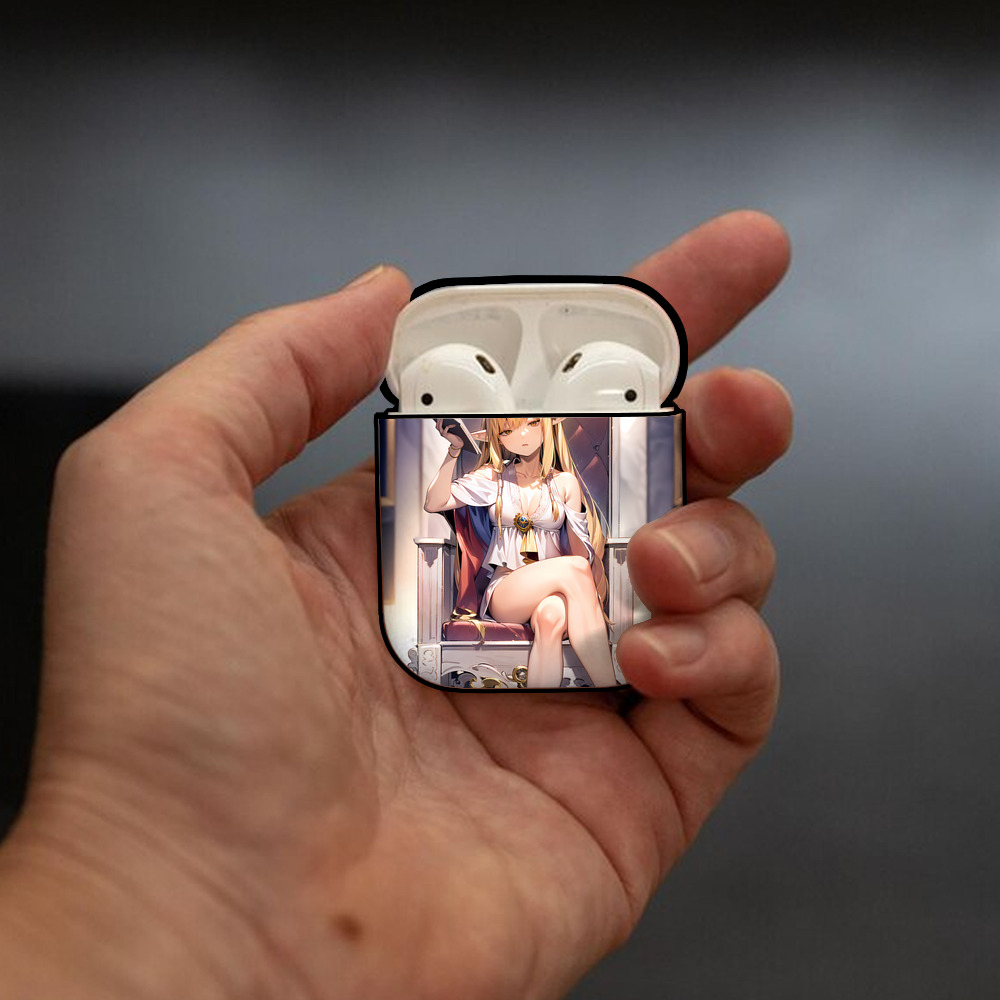 葬送のフリーレン Frieren AirPods 第2世代保護ケース ハードシェル ブラック 耐衝撃・防指紋・カラビナ付き
