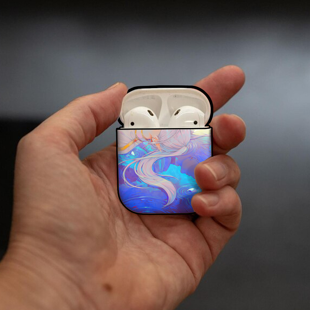 葬送のフリーレン Frieren AirPods 第2世代保護ケース ハードシェル ブラック 耐衝撃・防指紋・カラビナ付き