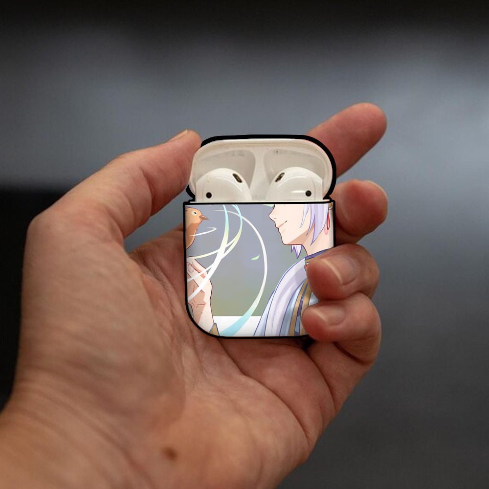 葬送のフリーレン Frieren AirPods 第2世代保護ケース ハードシェル ブラック 耐衝撃・防指紋・カラビナ付き