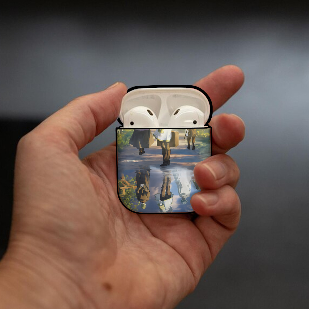 葬送のフリーレン Frieren AirPods 第2世代保護ケース ハードシェル ブラック 耐衝撃・防指紋・カラビナ付き