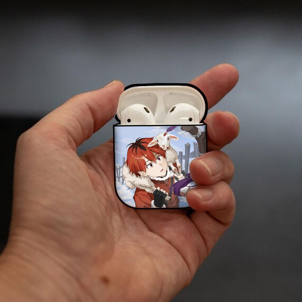 葬送のフリーレン Frieren AirPods 第2世代保護ケース ハードシェル ブラック 耐衝撃・防指紋・カラビナ付き