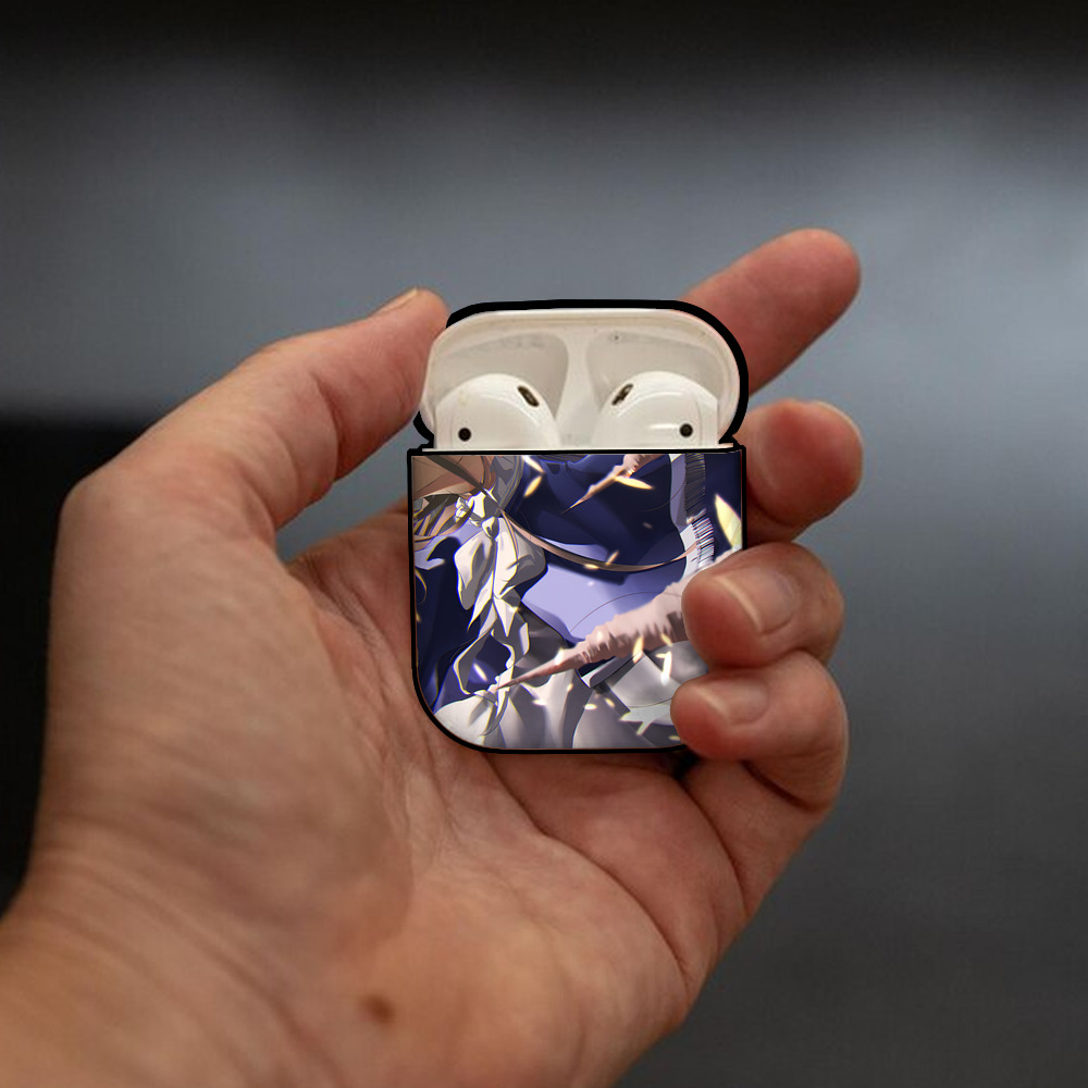 葬送のフリーレン Frieren AirPods 第2世代保護ケース ハードシェル ブラック 耐衝撃・防指紋・カラビナ付き