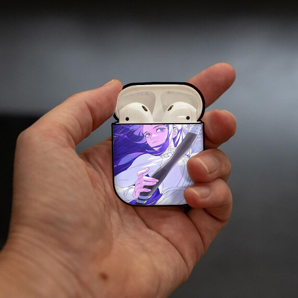 葬送のフリーレン Frieren AirPods 第2世代保護ケース ハードシェル ブラック 耐衝撃・防指紋・カラビナ付き