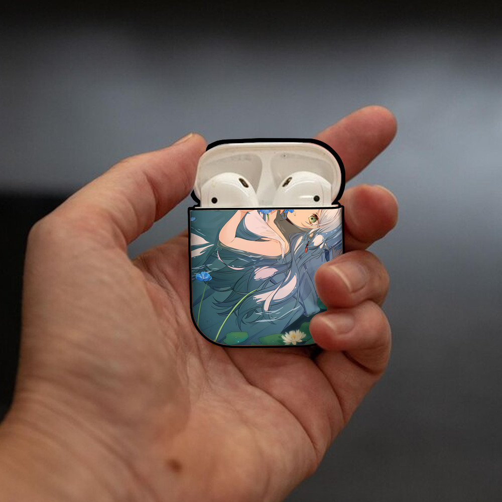 葬送のフリーレン Frieren AirPods 第2世代保護ケース ハードシェル ブラック 耐衝撃・防指紋・カラビナ付き