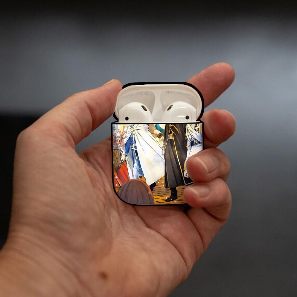 葬送のフリーレン Frieren AirPods 第2世代保護ケース ハードシェル ブラック 耐衝撃・防指紋・カラビナ付き